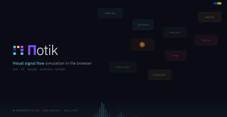 Potik: a browser-based engineering simulator (think GNURadio meets Simulink)
